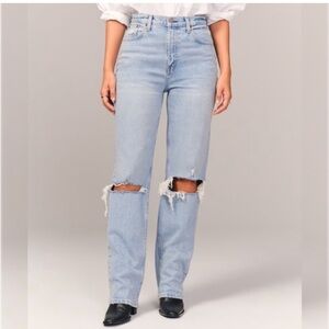 Abercrombie & Fitch Curve Love Ultra High Rise 90s Straight Jean